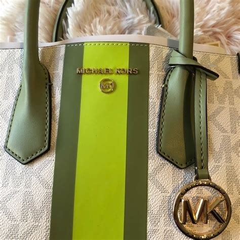 michael kors center stripe limeade small satchel|Michael Kors Center Stripe Maple Small Crossbody Satchel.